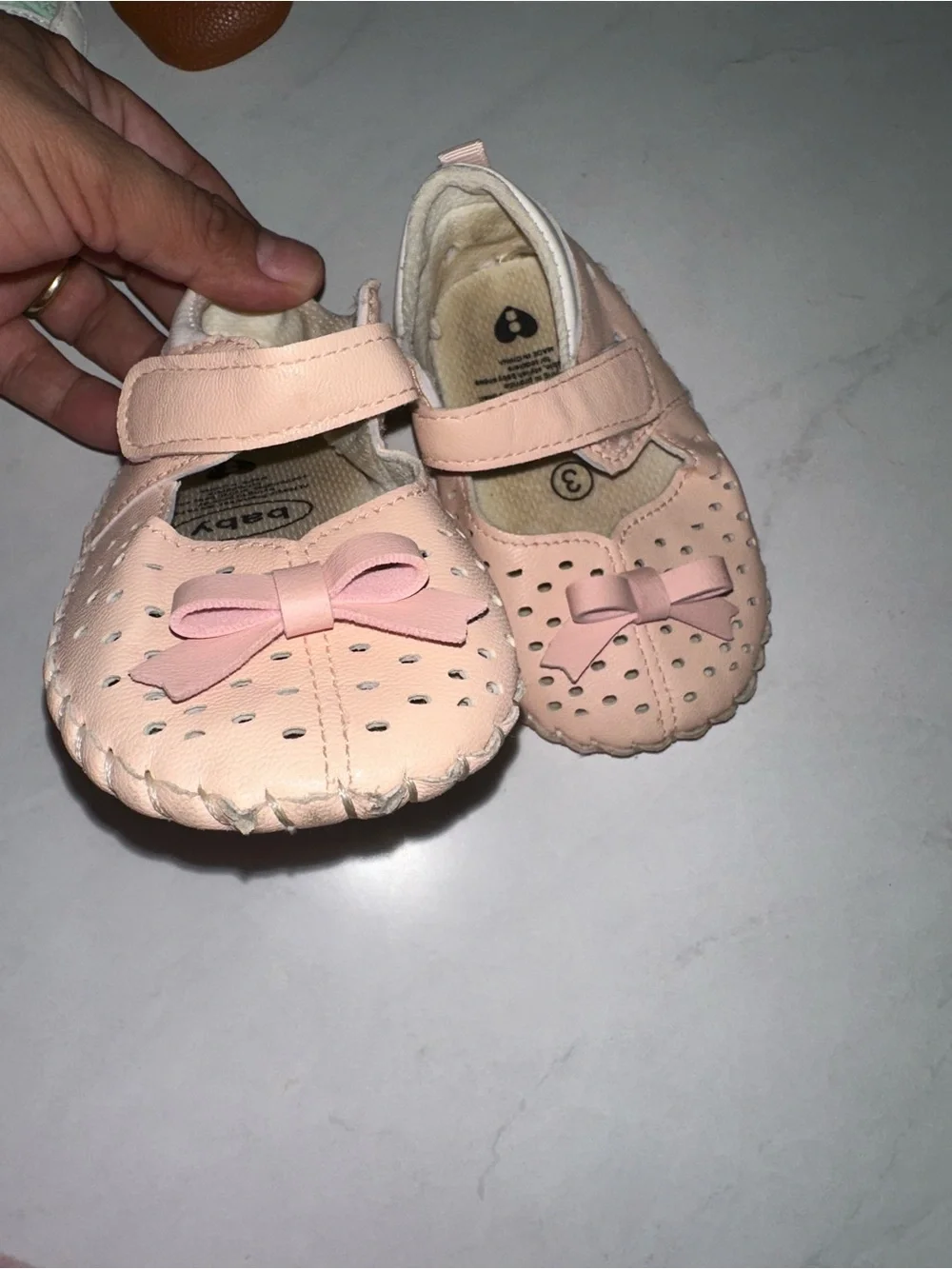 Baby Girls Pink Bow Mary Jane Shoes